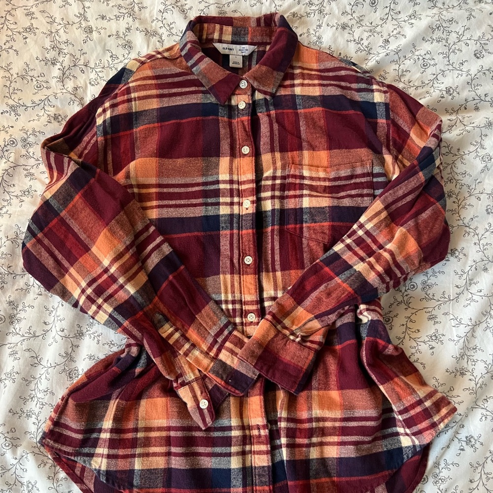 Old Navy Plaid Shirt in Red and Brown